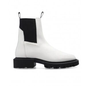 AllSaints White and Black Hayley Chelsea Boots EUC size 11